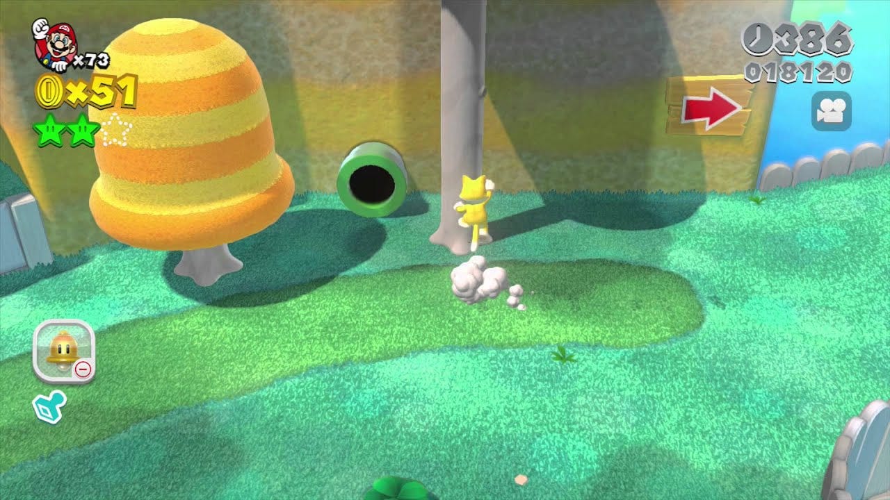 Super Mario 3D World (Wii U) - World 1-1: Super Bell Hill (Green Stars / Stamp) - YouTube