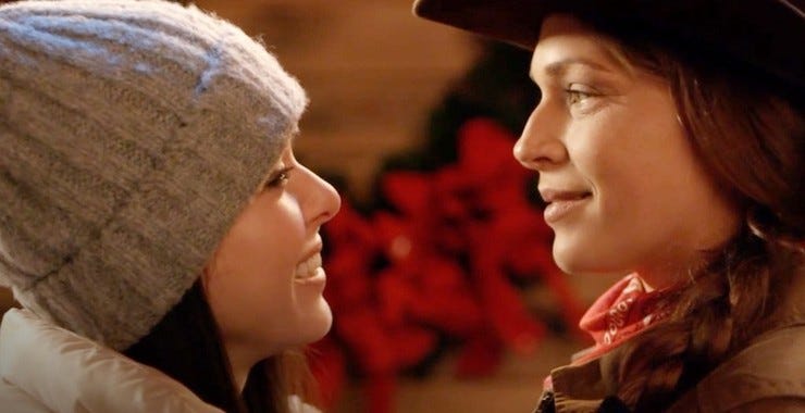 Laur Allen and Amanda Righetti as Haley and Kate in Christmas at the Ranch