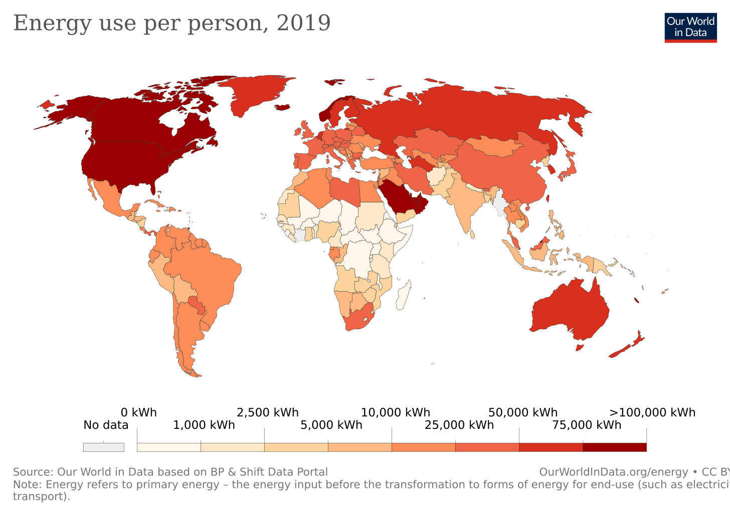 Energy use per person - Our World in Data