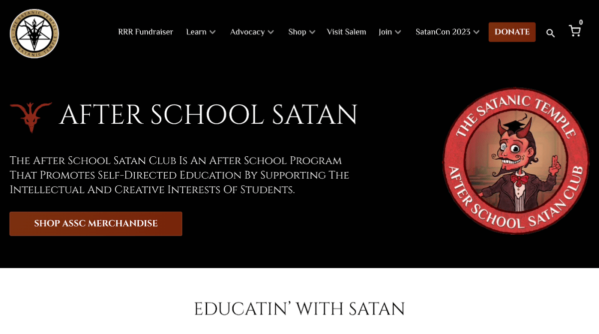 After School Satan Club delayed after VA school board cites safety concerns | The website for the After School Satan Club