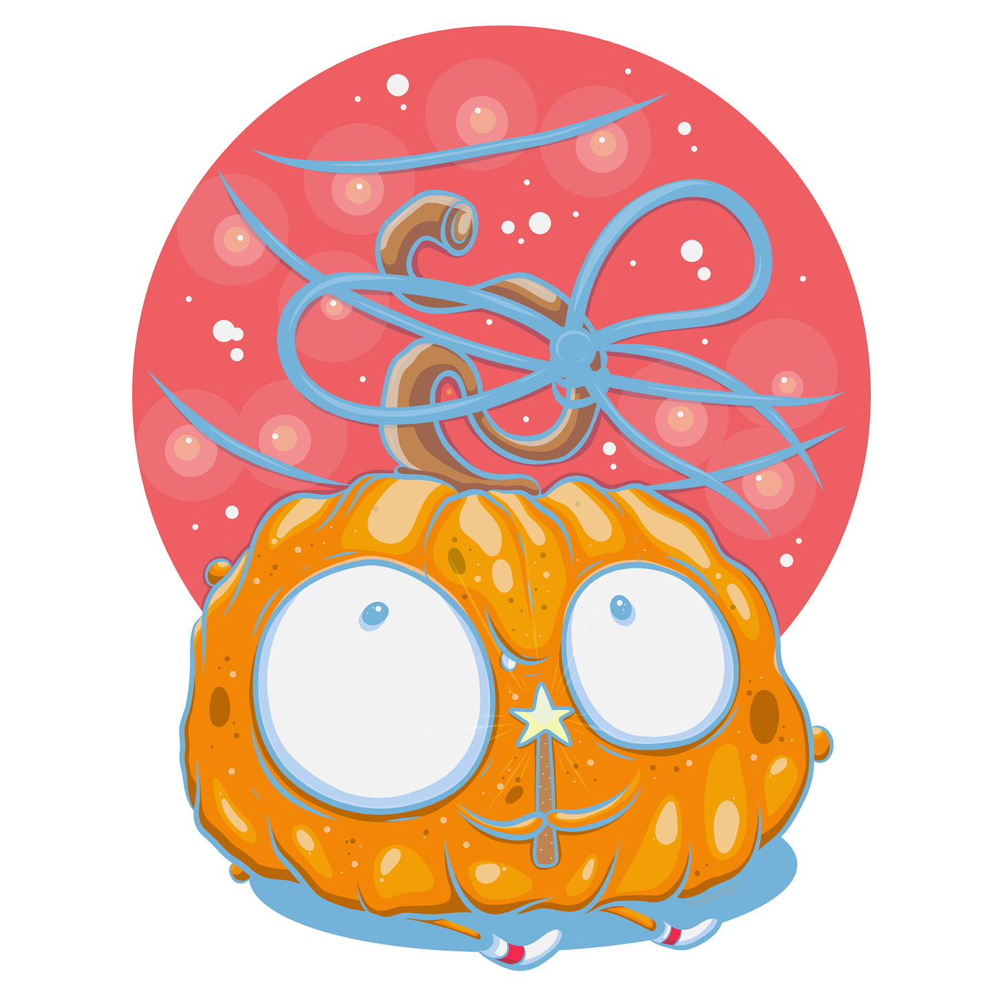kawaii cartoon halloween pumpkin art by twocatsandpossum