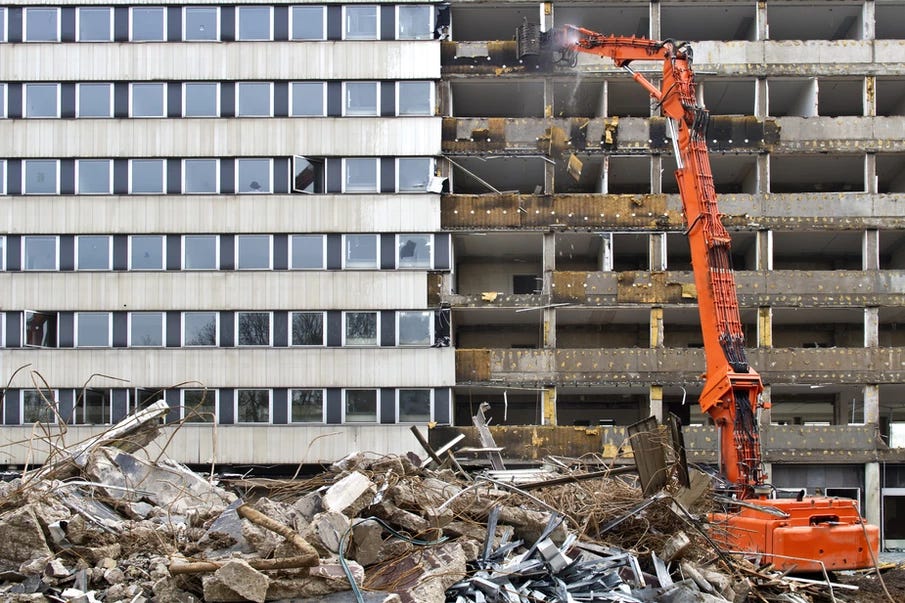 damaged building