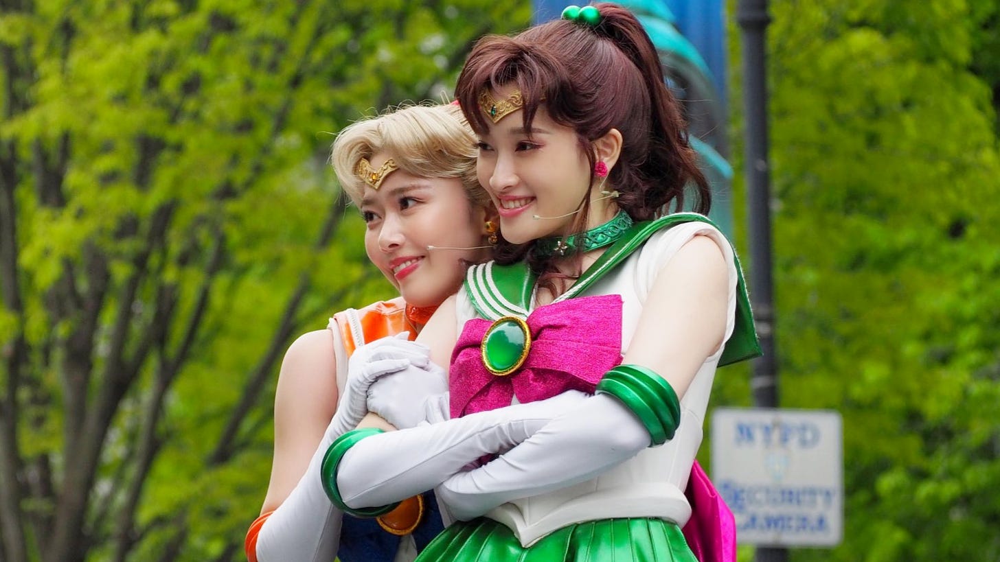 Sailor Venus and Sailor Jupiter from Sailor Moon The Super Live in New York