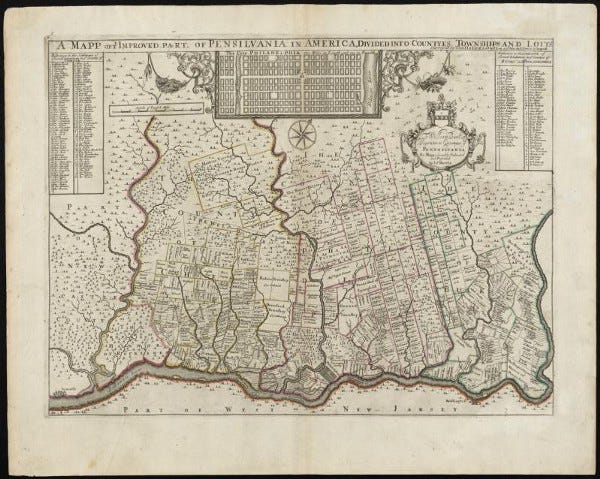 Antique map of Pennsylvania