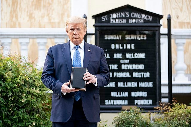 Former President Trump at St. John’s Episcopal Church, June 1, 2020