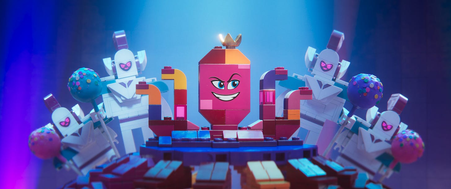 Queen Watevra Wa’Nabi of  The Lego Movie 2  is an all-time great animated character.