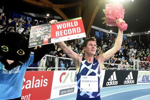 Jakob Ingebrigtsen Sets a World Record in the Indoor 1500 Meters Jakob Ingebrigtsen Sets a World Record in the Indoor 1500 Meters