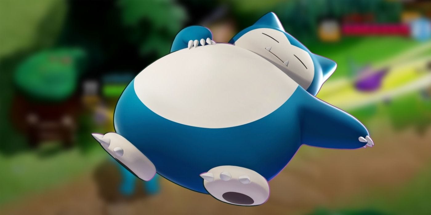 An image of Snorlax, a large and soft blue and white Pokémon, sleeping on his back, with one paw resting on his tummy.
