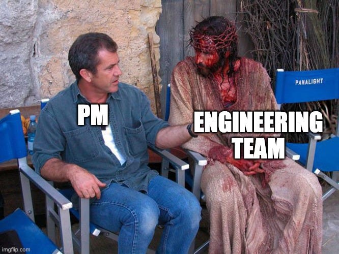 meme pm engineering team mel gibson jesucristo