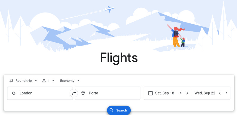 Date-picker from Google Flights demonstrating how spelling out the name of the month can reduce ambiguity