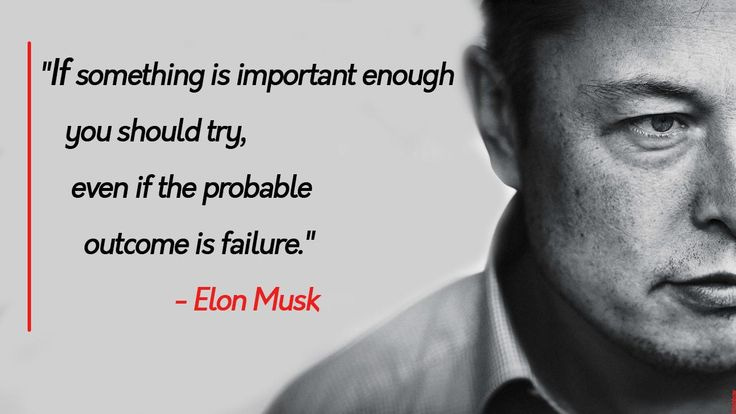 If something is important enough you should try even if the probable outcome  is failure.&quot; - Elon Musk [1280x720] [O… | Elon musk, Beautiful words, Elon  musk quotes