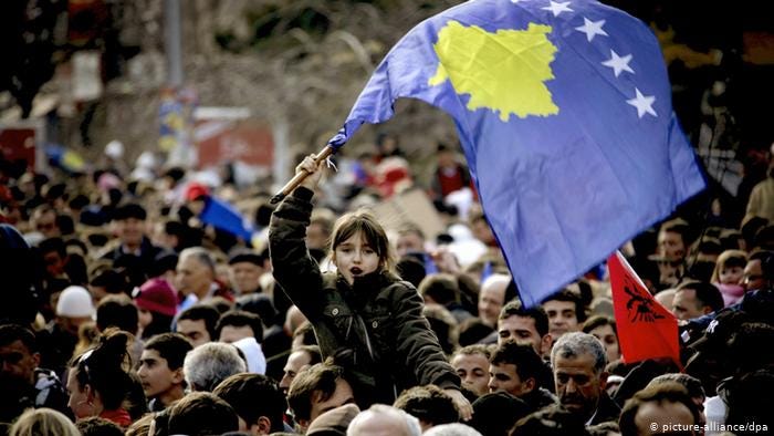 Kosovans celebrate the first anniversary of their declaration of independence EPA/ERMAL META