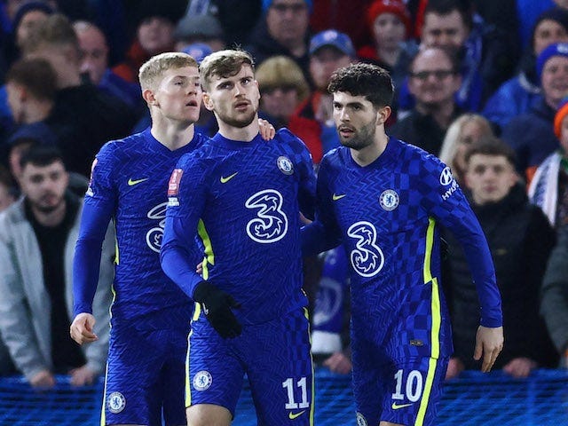 Chelsea's Timo Werner celebrates scoring their first goal with Christian  Pulisic on January 8, 2022 - Sports Mole
