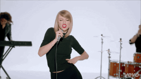 Taylor Swift dancing to "Shake It Off" because players gonna play play play play play and sorry you're going to have that stuck in your head all day. Sorry not sorry.