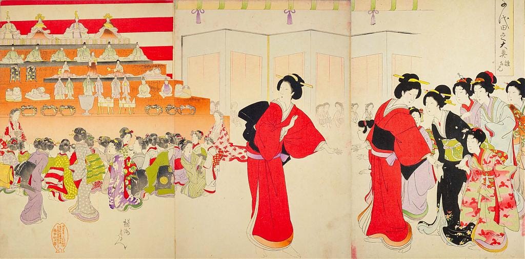 Looking at Hina Dolls at the Women's Quarters of Chiyoda Palace