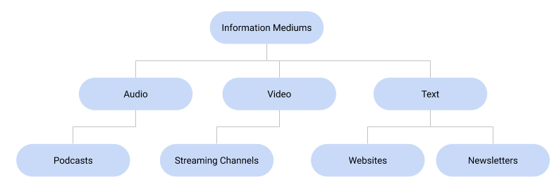 Flow chart explaining information mediums