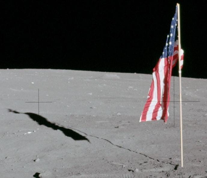 Apollo 12 flag and shadow
