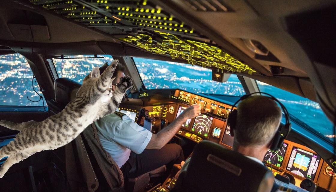 Cat takes over cockpit on Tarco Airlines flight in Qatar, forces emergency  landing | Newshub