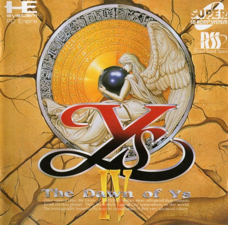 The box art for the PC Engine CD-ROM release of Ys IV: Dawn of Ys