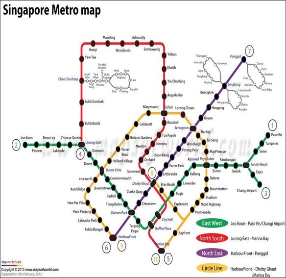 Map of the entire Singapore metro