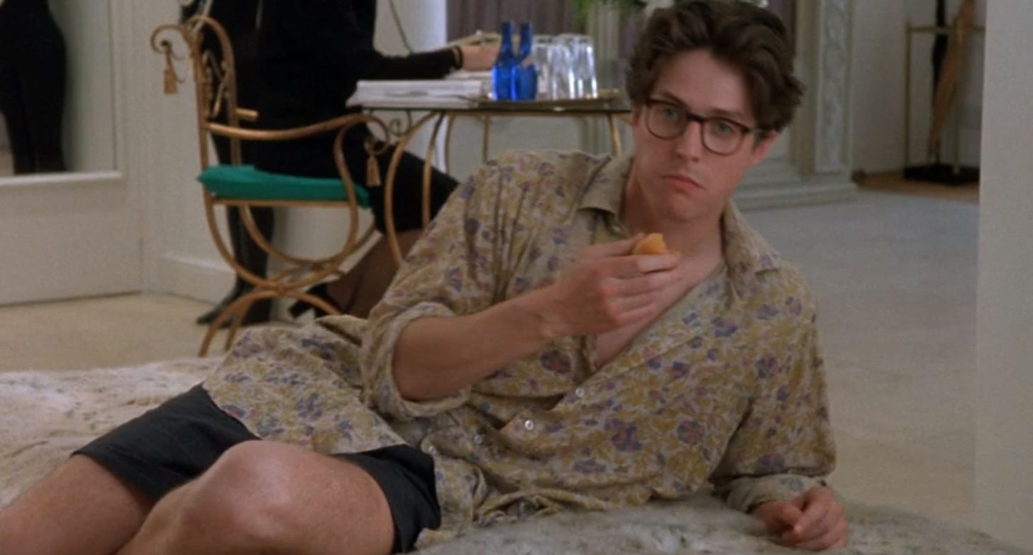 Four Weddings And A Funeral | Hugh grant, Boys glasses, Movies outfit