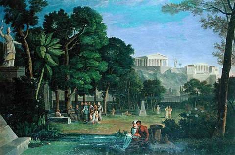 Strohmayer: The Philosopher's Garden, Athens, 1834. Art Print, Framed  Picture