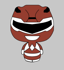 sketch of the red power ranger with a gray background