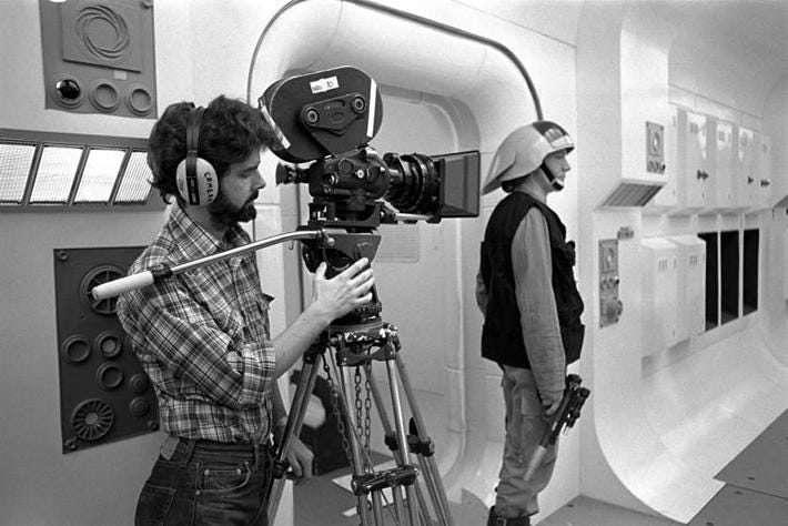 r/Moviesinthemaking - George Lucas on set filming the opening scene of Star Wars: Episode IV – A New Hope