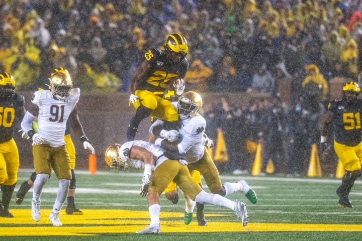 Michigan's run game does what it's good at, and sees the payoff