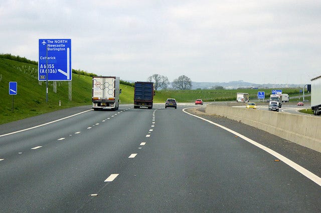 Northbound A1(M) at Junction 52... © David Dixon :: Geograph Britain and  Ireland