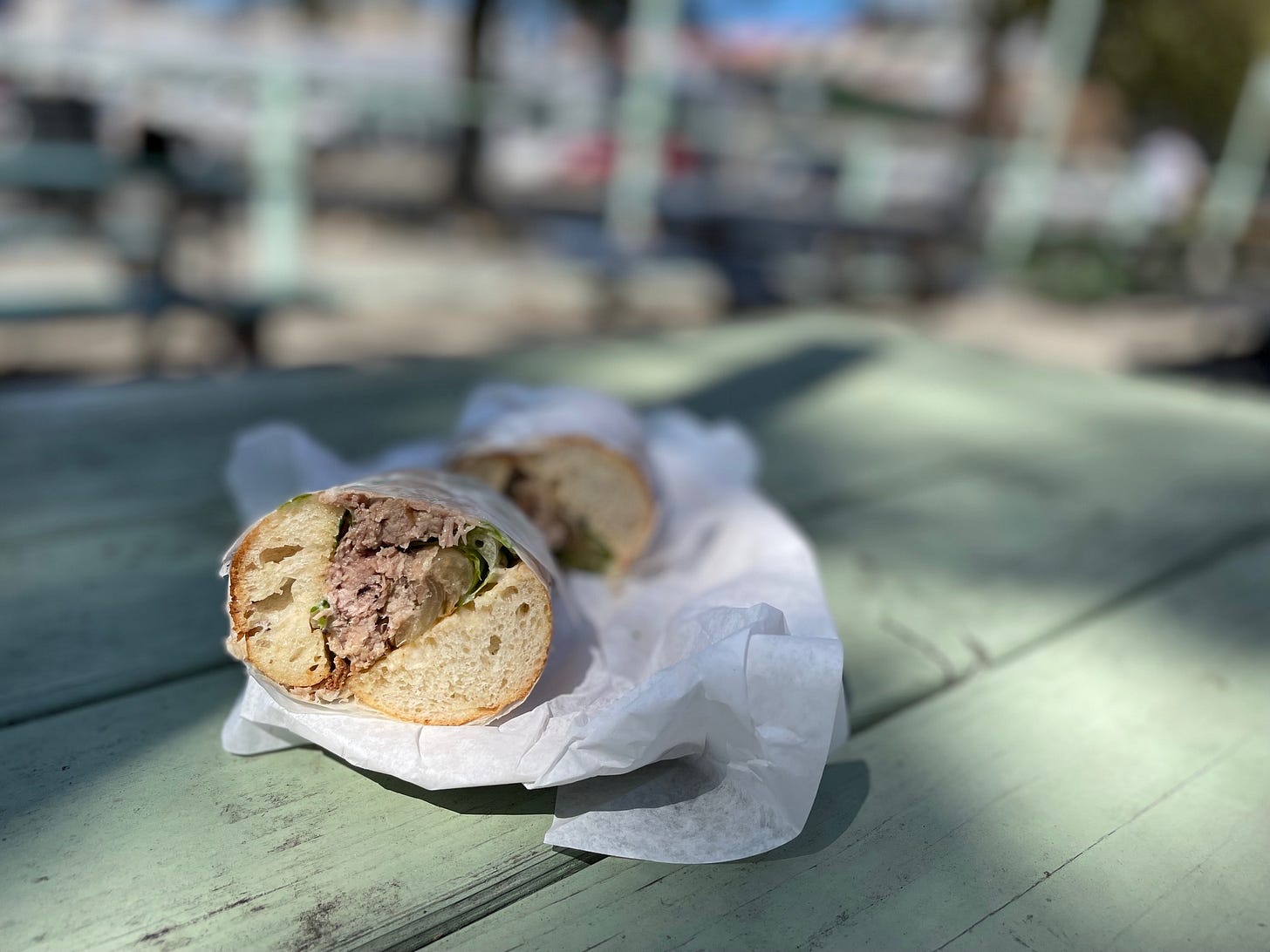 Sandwich on table