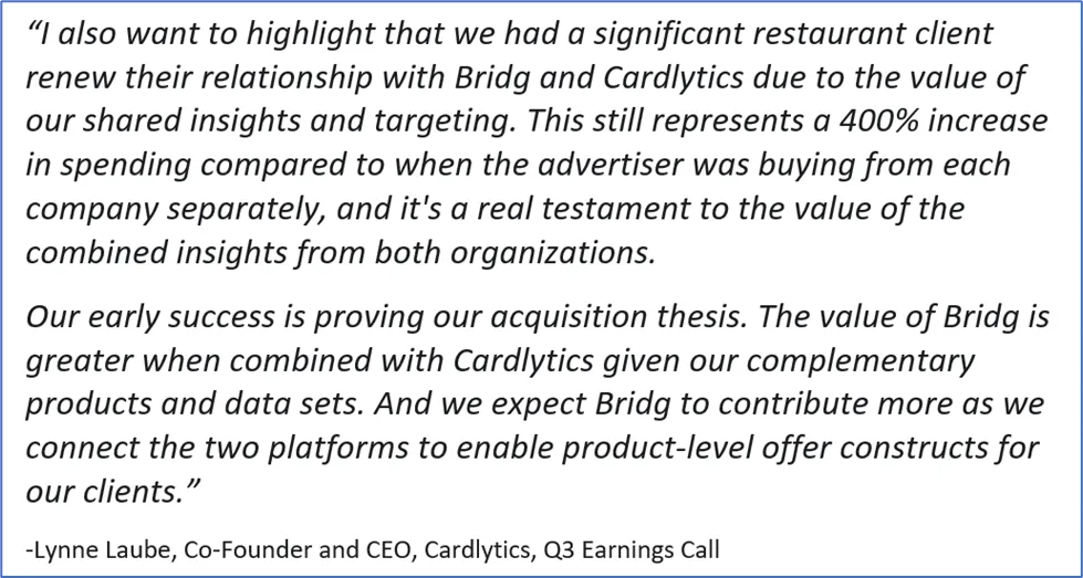 Cardlytics CDLX Quantitative Qualitative Research Notes Swany407 Research Notes Austin Swanson, Competitive Advantages, Dosh, Bridg, product-level offers, new ad server, attribution, conference, presentation, partners, affirm, apple pay, google pay, POS Systems, API, insights, google, facebook, visa, mastercard, concentration, advertisers, risks, BofA renewal, self-service, short thesis, differentiation, execution risk, engagement, insider selling, glassdoor reviews, purchase data, twitter, additional resources, earnings, market price, sentiment, valuation, intrinsic value, measurement, incrementality, multi-touch attribution, marketing mix modeling, total marketing modeling, iOS14.5, IDFA, growth, massive scale, loyalty programs, 100 bagger, charlie munger, LTV/CAC, ROAS, total addressable market, TAM, $CDLX , Discussions on Chase, New Ad Server, New Banks / Neobanks, New CEO, BofA Renewal, Bridg, Dosh, Local Offers, Self-Service, Figg, Karim Temsamani, Credit Karma, Bridg, Dosh, BofA Renewal, Starbucks, Peter Chan, Jose Singer, CDLX 2.0, chase migrating to the new ad server, chase updates, chase acquiring figg, Chase Customer Insights platform for SMBs using Chase Payment Solutions