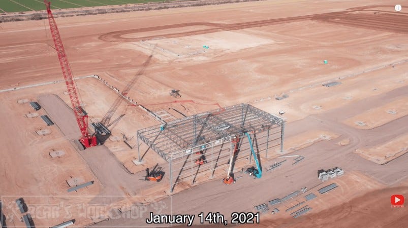 Nikola's Coolidge manufacturing facility on January 14th, 2021 (Bear's Workshop).