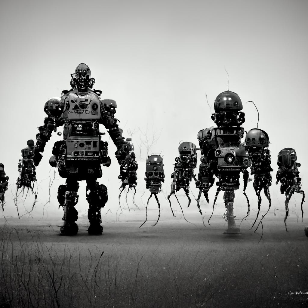 Army of robots fighting live human-sized viruses