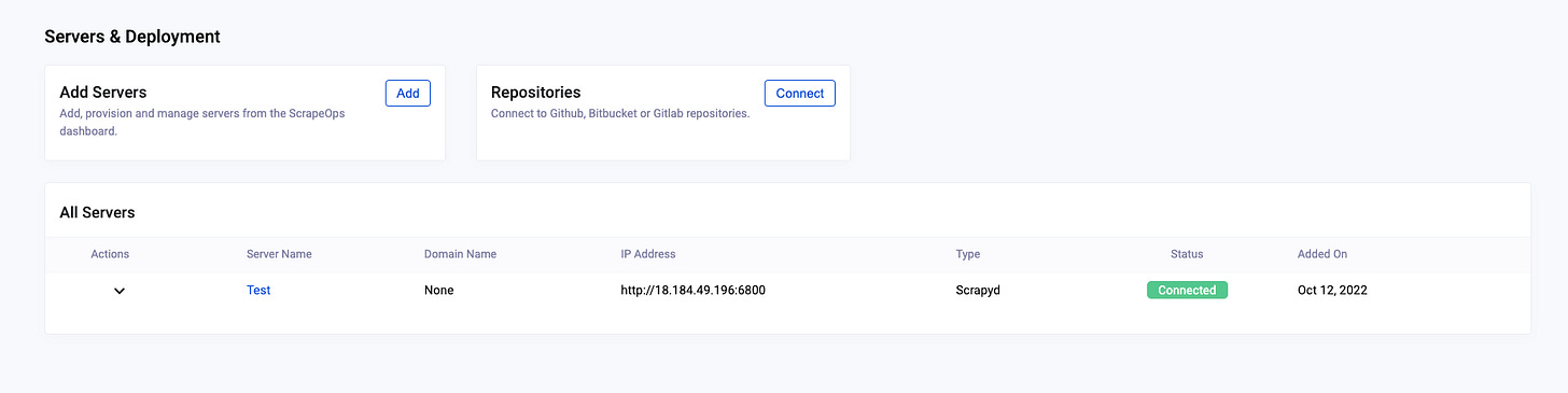 Scrapeops server list