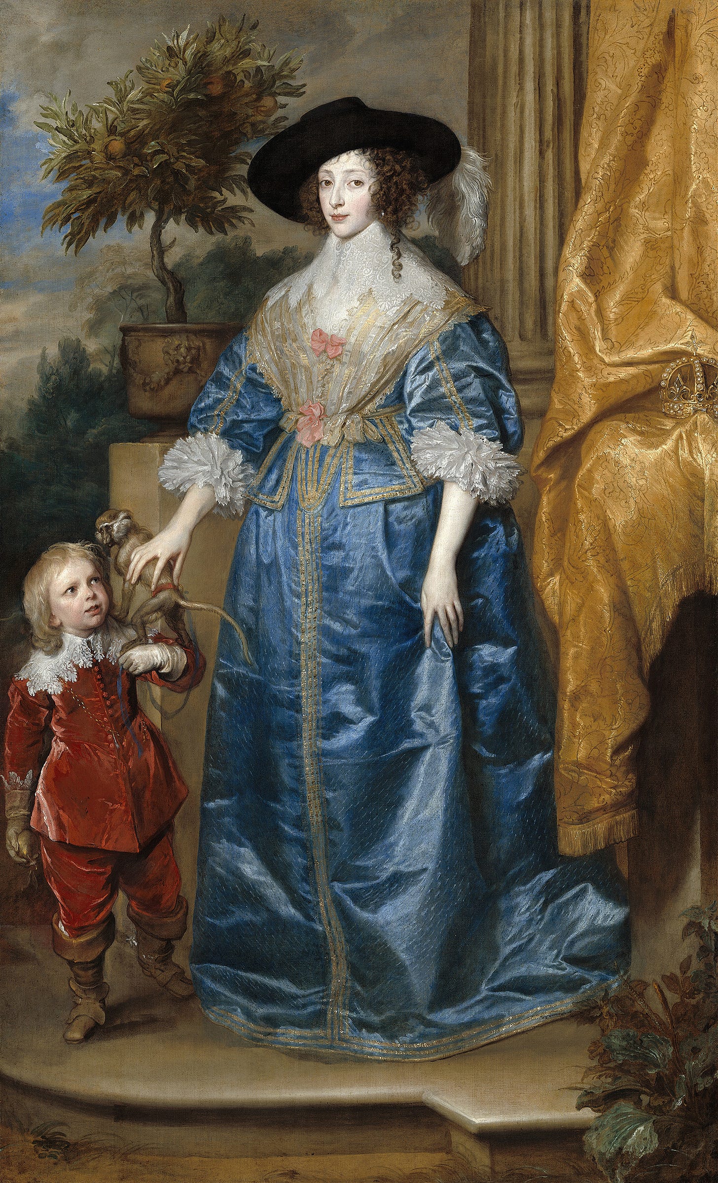 Queen Henrietta Maria with Sir Jeffrey Hudson (1633)