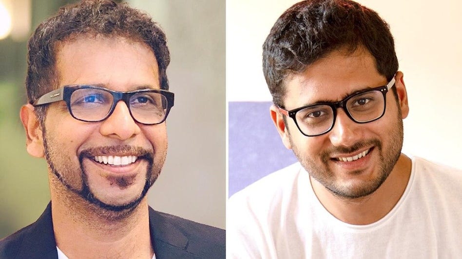 Darpan Sanghvi, Founder & CEO, Good Glamm Group, and Sattvik Mishra (right), Founder, ScoopWhoop