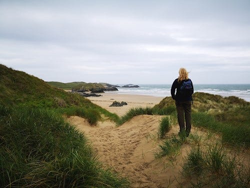 Woman on dunes