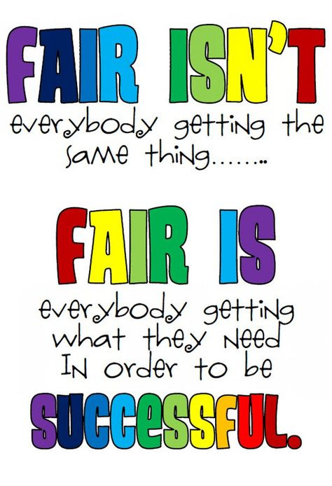 Jessica Gollan on Twitter: &quot;Today in Mrs. Olsen&#39;s class at @CrossroadsDsbn,  we discussed how #Fair doesn&#39;t mean the same/equal but rather everyone  getting what they need to #succeed! We did a self-reflection