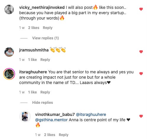 comment section of ig post