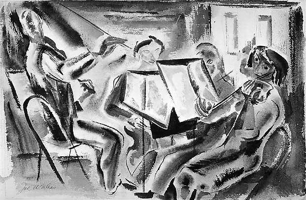 Chamber Music Group, Joseph Wolins (American, 1915–1999), Watercolor on paper 