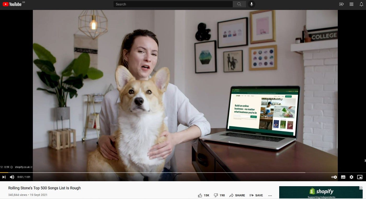 Shopify advert screencap showing Taylin and Rumpus. Prepare yourself to hate both of them within a few hundred words.