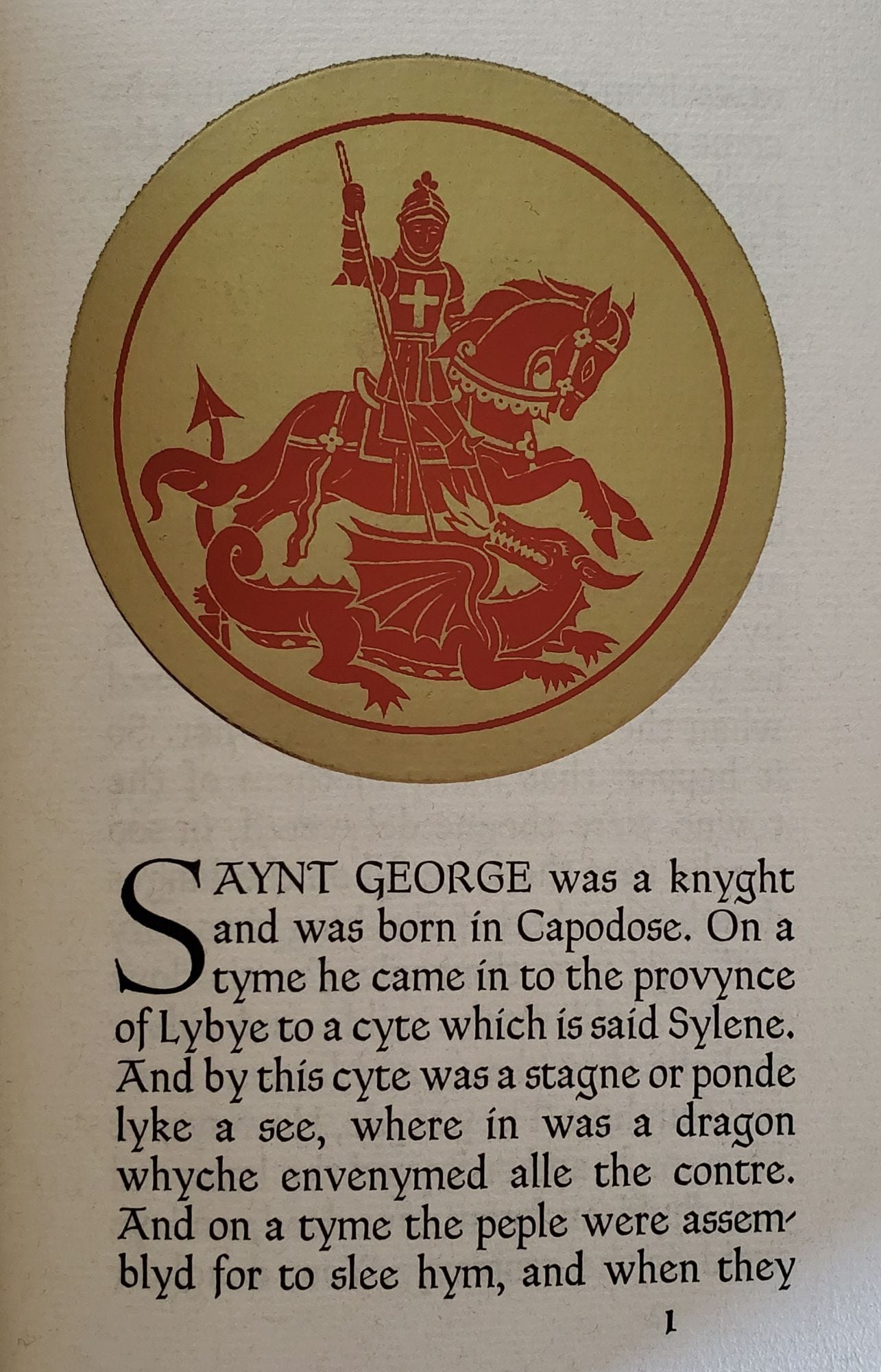 The Life of St. George; Printed from the Golden Legend of William Caxton |  Valenti Angelo, Bruce Rogers | Limited edition