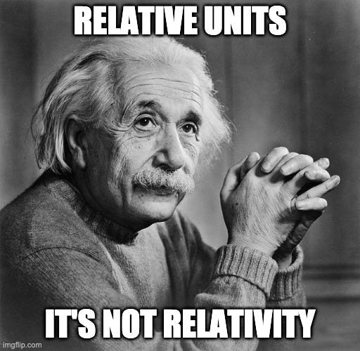 Einstein, probably: Relative units: It's not relativity.