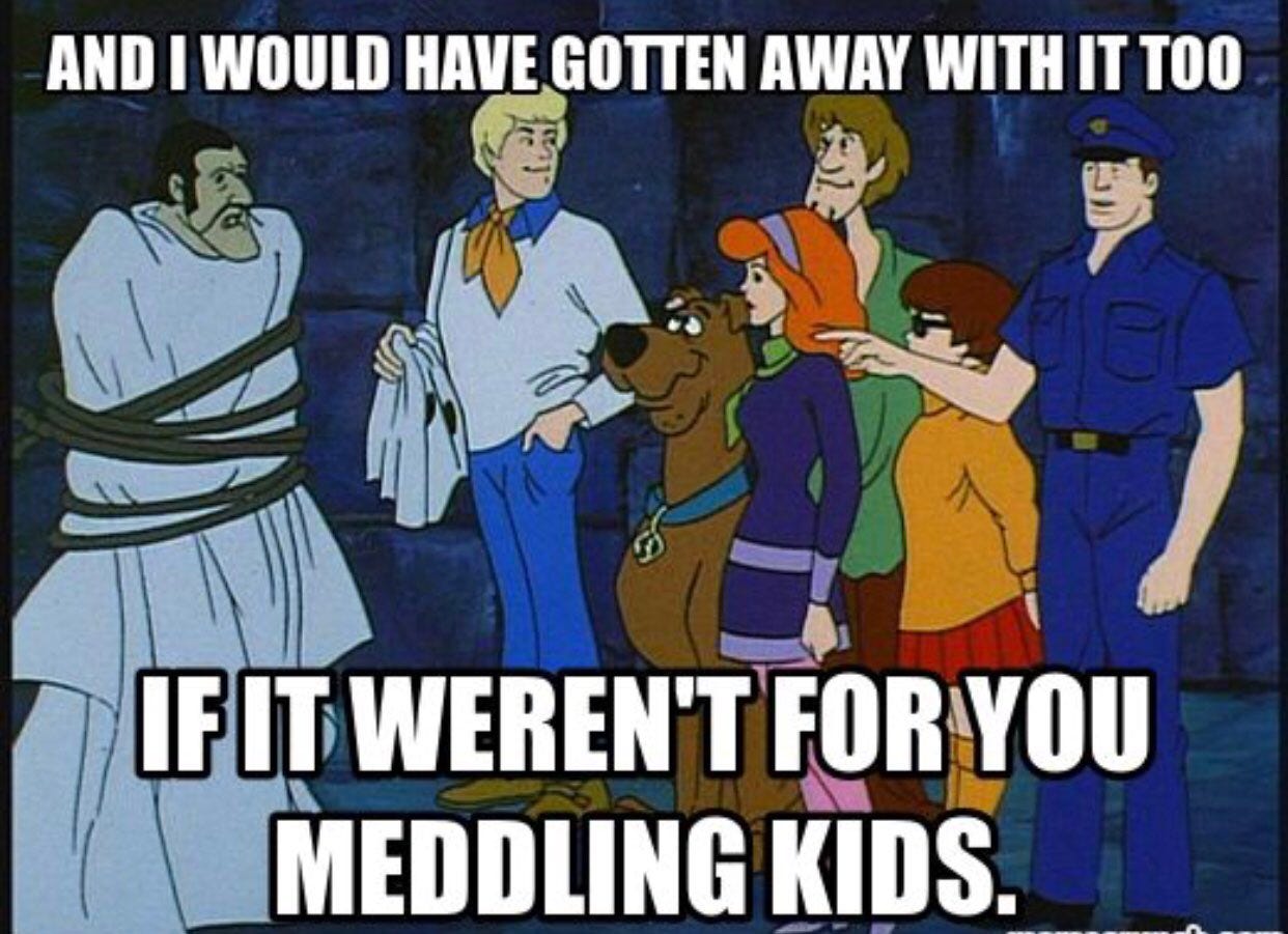 JediMasster7🎯 on Twitter: "#MonstersEverydayProblems Scooby Doo and those meddling  kids. ☠️🧛🏻‍♂️🧛🏻‍♂️ https://t.co/W7FoNDdRvk" / Twitter