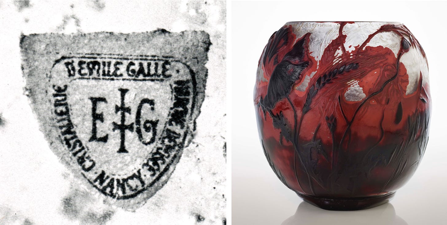 E2 label type from Garner 1977 and the vase Le Seigneur fera germer la justice… (Christie's 2018-12-13, lot 169).