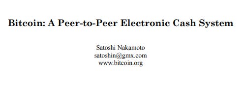 Bitcoin: Um sistema de Dinheiro eletrônico de pessoa para pessoa.