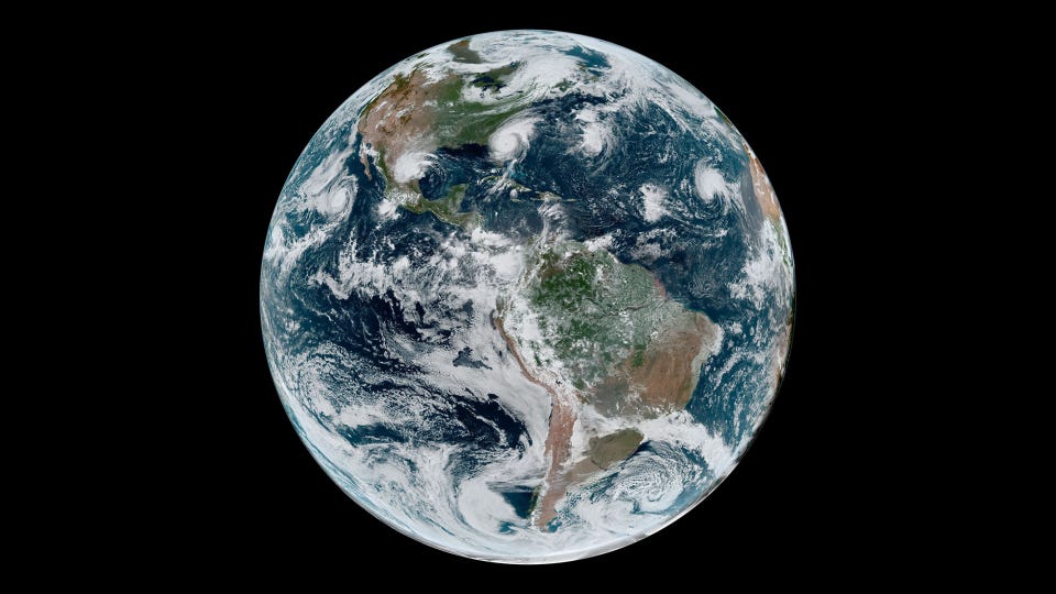 A photo of the earth from space.