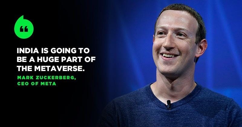 Facebook Meta&#39;s Mark Zuckerberg Highlights India&#39;s Role In Future Of  Metaverse