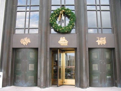 Capitol doors with wreath